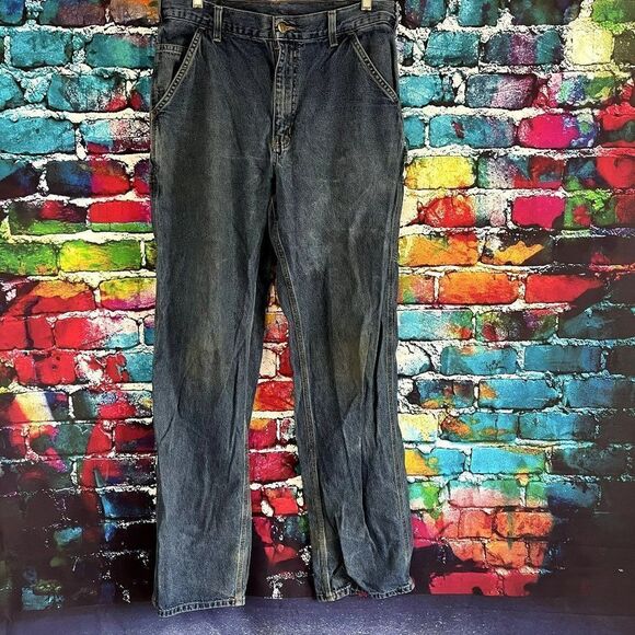 Carhartt Original Dungaree Fit Carpenter Denim Jeans  B13 DPS 34 x 36 - Picture 1 of 7
